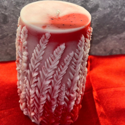 Crimson Fern Pillar Candle