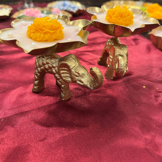 Royal Elephant Glow Urli (Pair of 2)