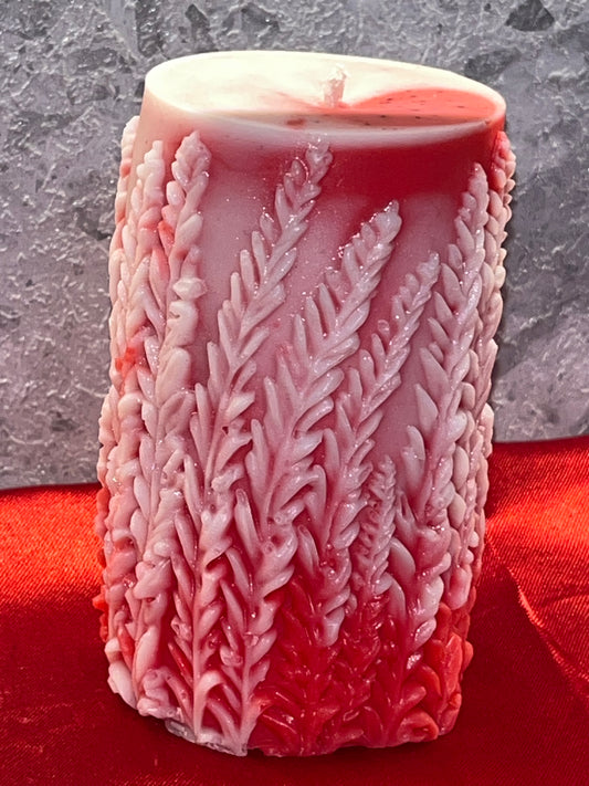 Crimson Fern Pillar Candle