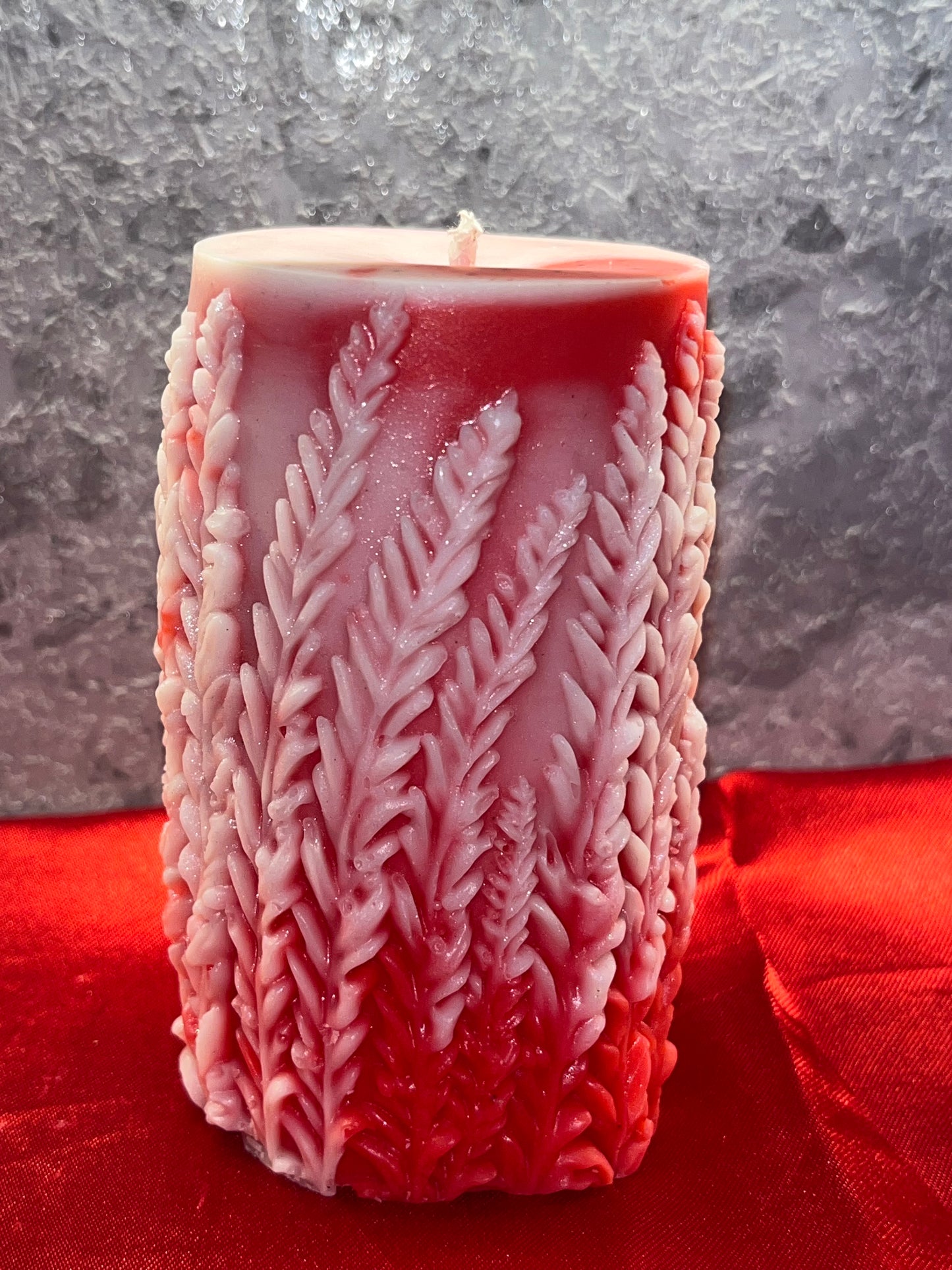 Crimson Fern Pillar Candle
